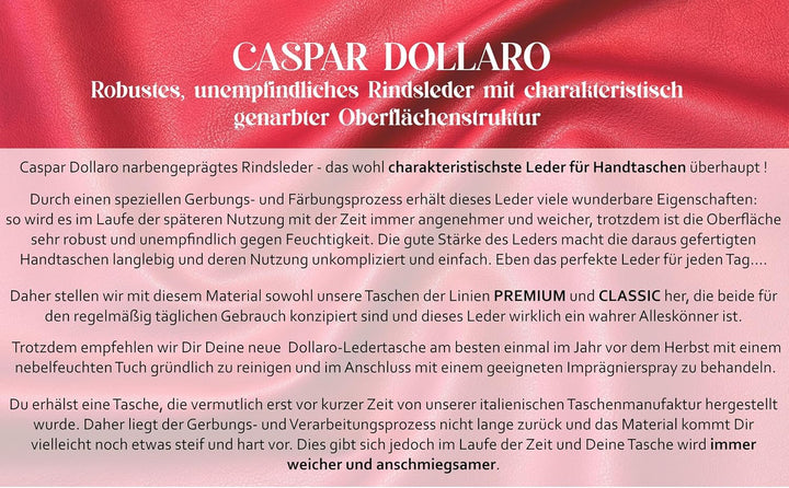 Caspar TL803 klassisch elegante Damen Lederhandtasche Einheitsgrösse Dunkelbraun, Einheitsgrösse Dun