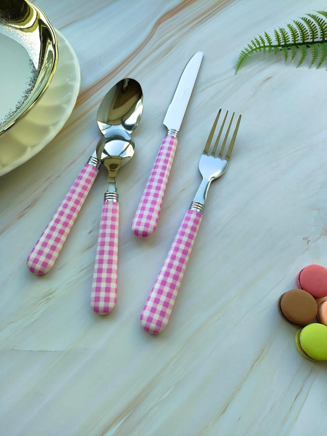 EXZACT Edelstahl-Besteck Set 24 Stück - 6 x Tafelgabeln, 6 x Tafelmesser, 6 x Abendessen Löffel, 6 x