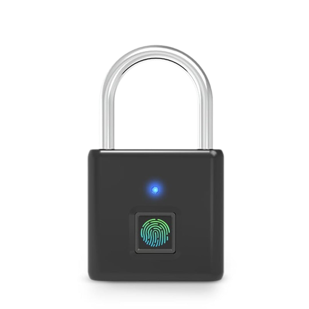 Schloss mit Fingerabdruck,IP55 Wasserdicht,Vorhängeschloss Fingerabdruck,USB-Aufladung Bluetooth Bio