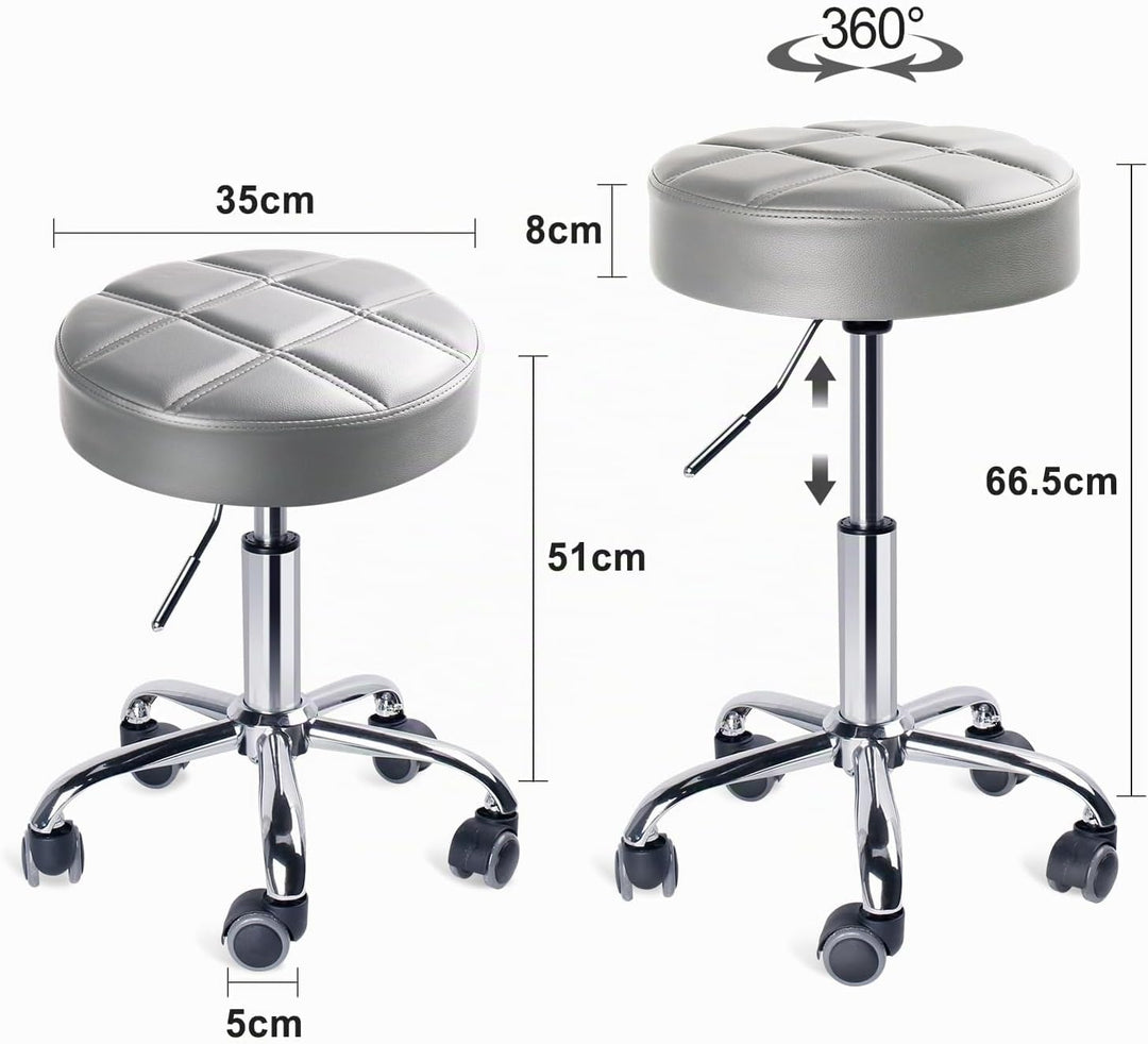 Leader Accessories Drehhocker höhenverstellbar Rollhocker Funktionaler Arbeitshocker Studiohocker im