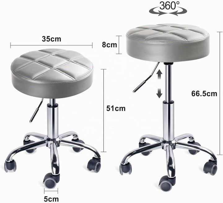 Leader Accessories Drehhocker höhenverstellbar Rollhocker Funktionaler Arbeitshocker Studiohocker im