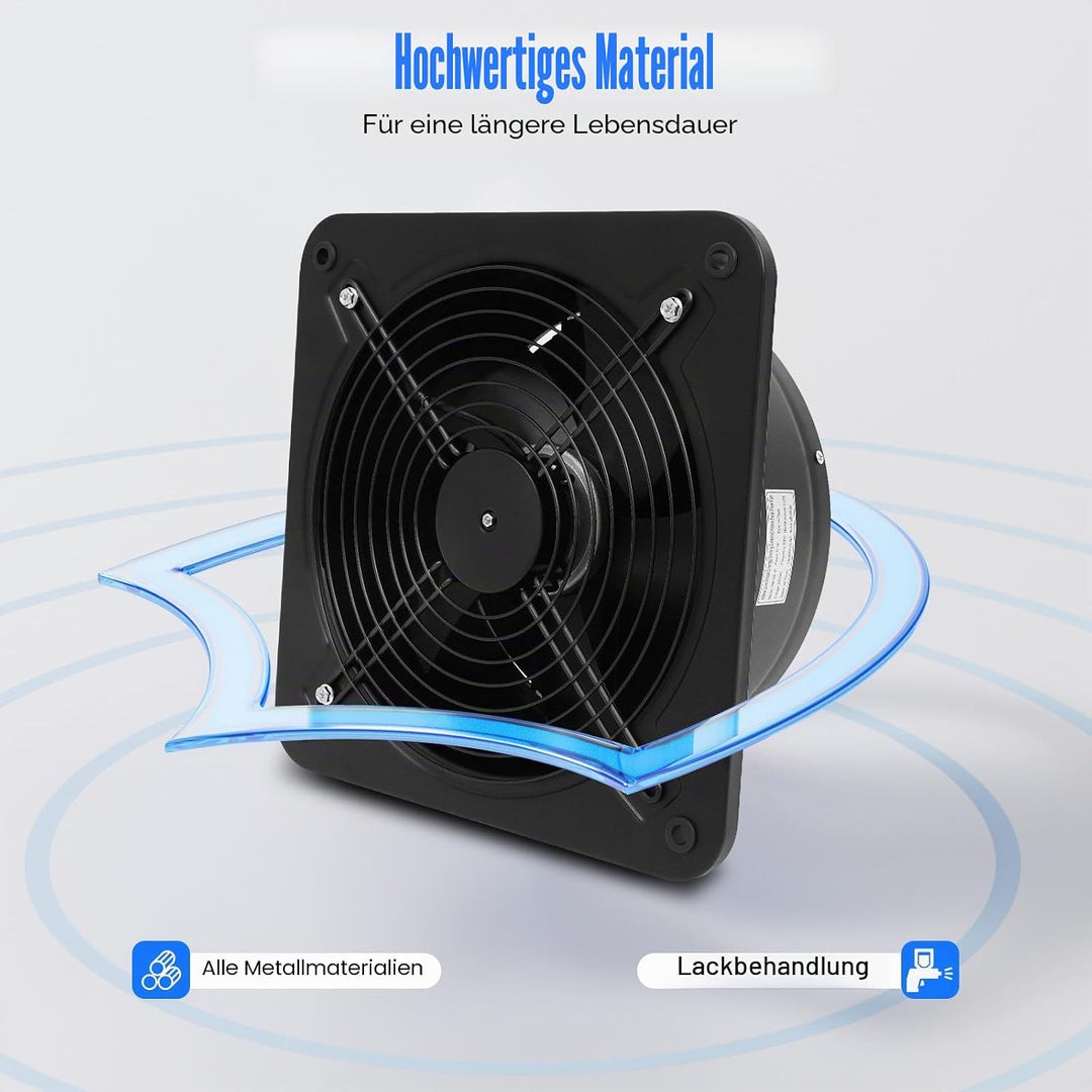 MINRS 300mm Abluftventilator, Badlüfter 2677m³/h Abluftventilator Industrie Wandventilator Auspuffve