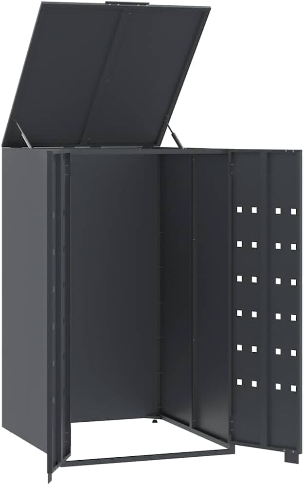 Mülltonnenbox für 1 Tonne Anthrazit 69x79x117 cm Stahl Leichtgewichtige Behälter 1 Fässer Anthrazit,
