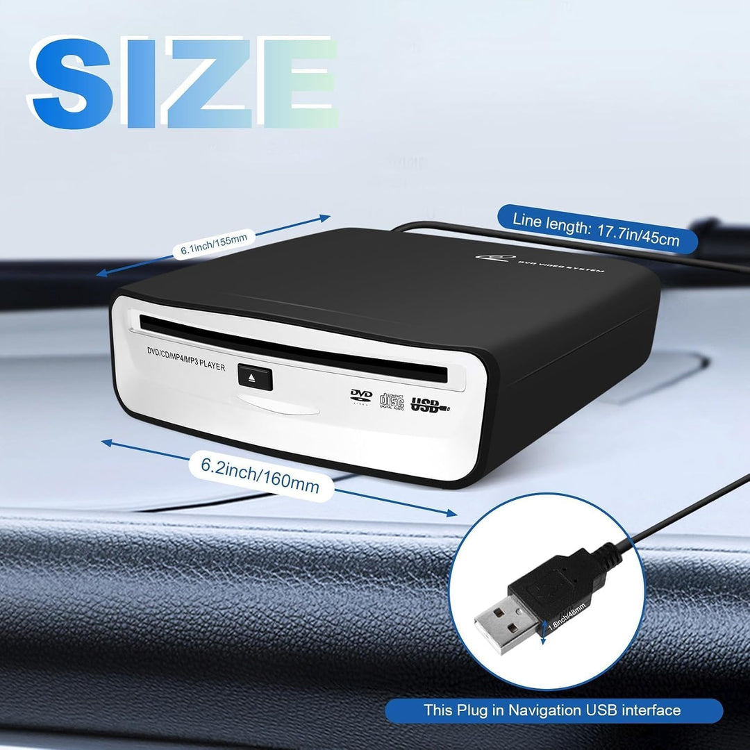 Universell Tragbarer Externer CD-Player Fürs Auto, Kann An Den USB-Anschluss im Auto, Laptop oder Fe