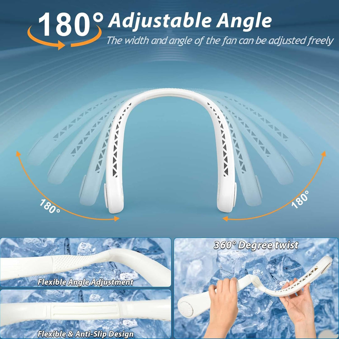 Nackenventilator, Tragbarer Hals-Ventilator Leise Mini Ventilator USB 4000 mAh Akku Blattloser Persö