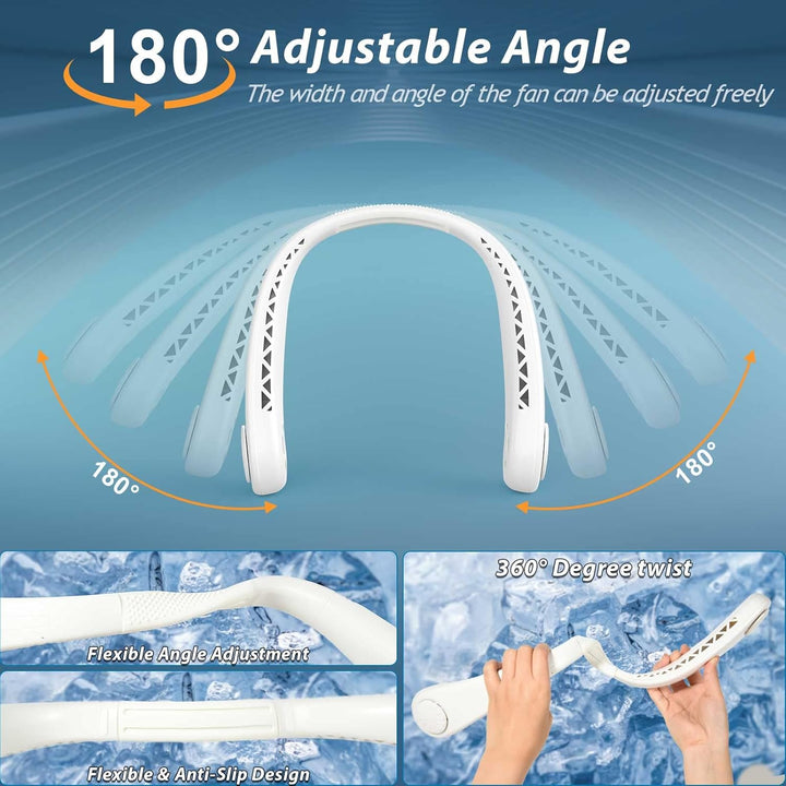 Nackenventilator, Tragbarer Hals-Ventilator Leise Mini Ventilator USB 4000 mAh Akku Blattloser Persö