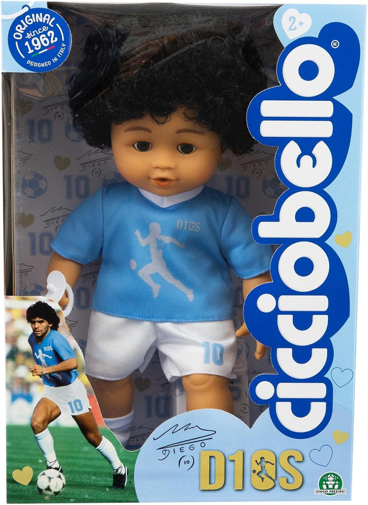 Cicciobello D10S Version Fussballspieler von Neapel, Höhe 30 cm mit weichem Körper und Schnuller, fü