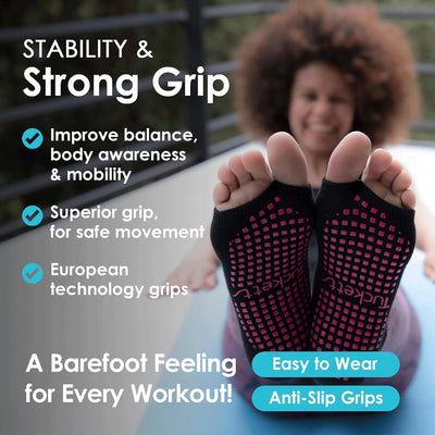 Tucketts Yoga Socken für Frauen - Rutschfeste Haftsocken ohne Zehen - Stoppersocken (Damen) – Pilate