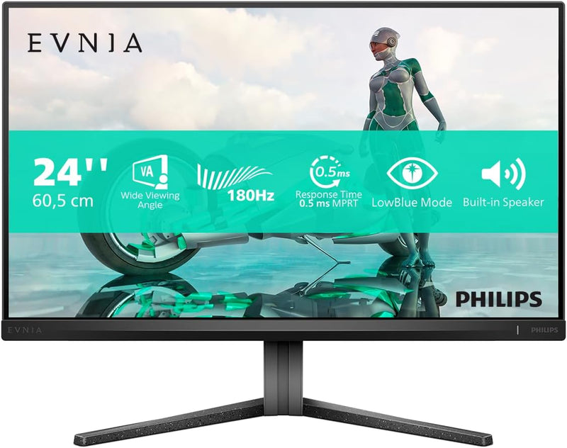 Philips Evnia 24M2N3200S - 24 Zoll Full HD Gaming Monitor, 180 Hz, 1 ms, FreeSync Prem., G-Sync comp