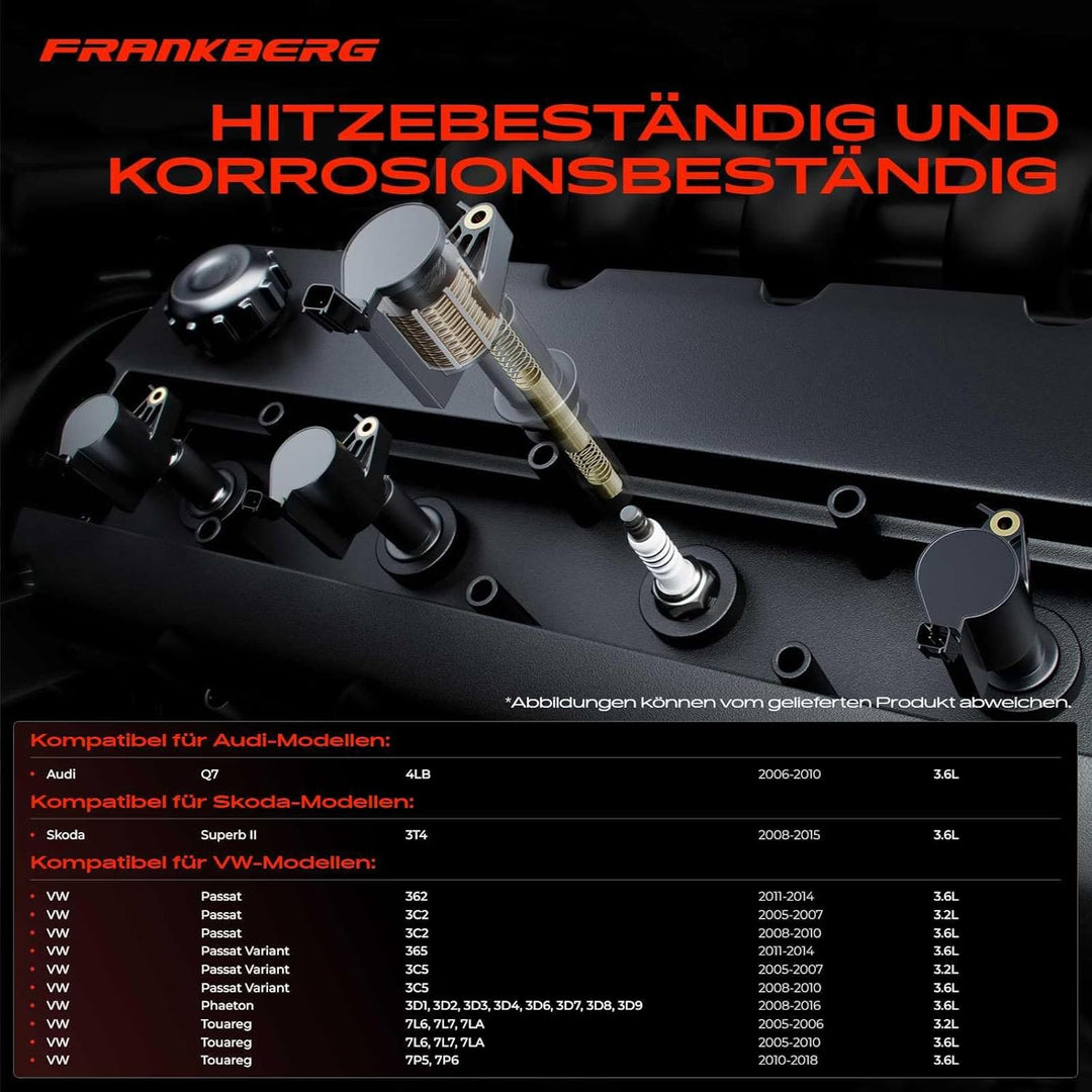 6x Zündspule für Q7 4LB Superb II 3T4 3T5 CC 358 E-O-S 1F7 1F8 3.2L P-a-s-s-a-t 362 3C2 Phaeton 3D_