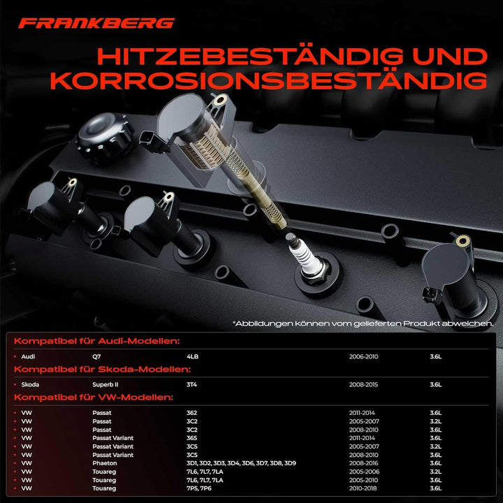 6x Zündspule für Q7 4LB Superb II 3T4 3T5 CC 358 E-O-S 1F7 1F8 3.2L P-a-s-s-a-t 362 3C2 Phaeton 3D_