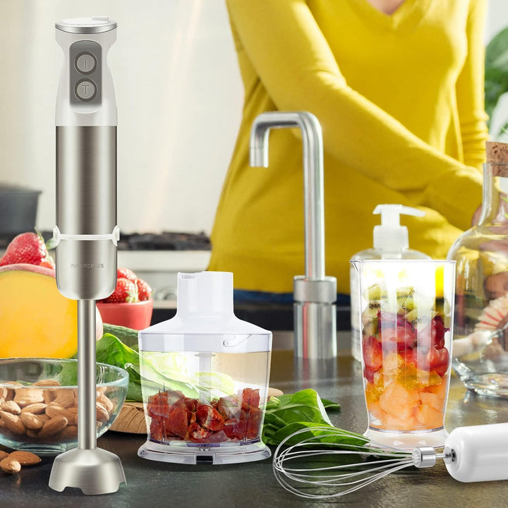 Inkbird Stabmixer Set, 4 in 1 Elektrische Stabmixer mit 6 sechs einstellbaren Stufen, 600 Watt Pürie