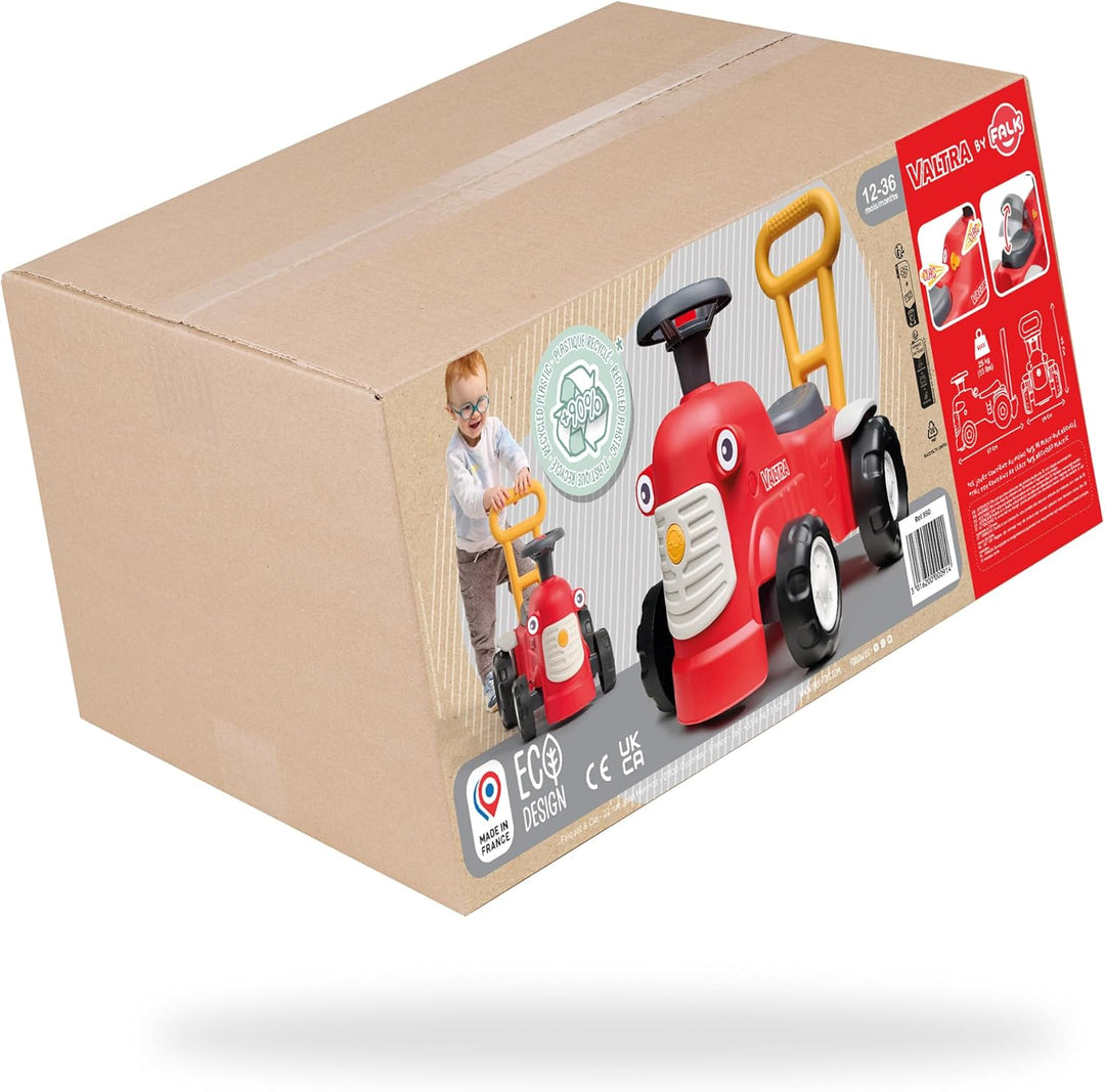 FALK - Vintage Traktor Valtra mit ergonomischer Stange zur Gehhilfe – ab 12 Monaten – 90% recycelter
