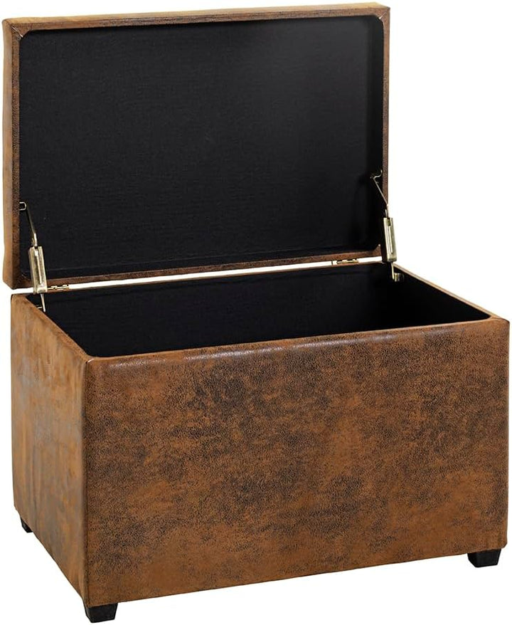 HAKU Möbel Sitztruhe, MDF, Vintage-braun, T 39 x B 58 x H 42 cm, Vintage-braun