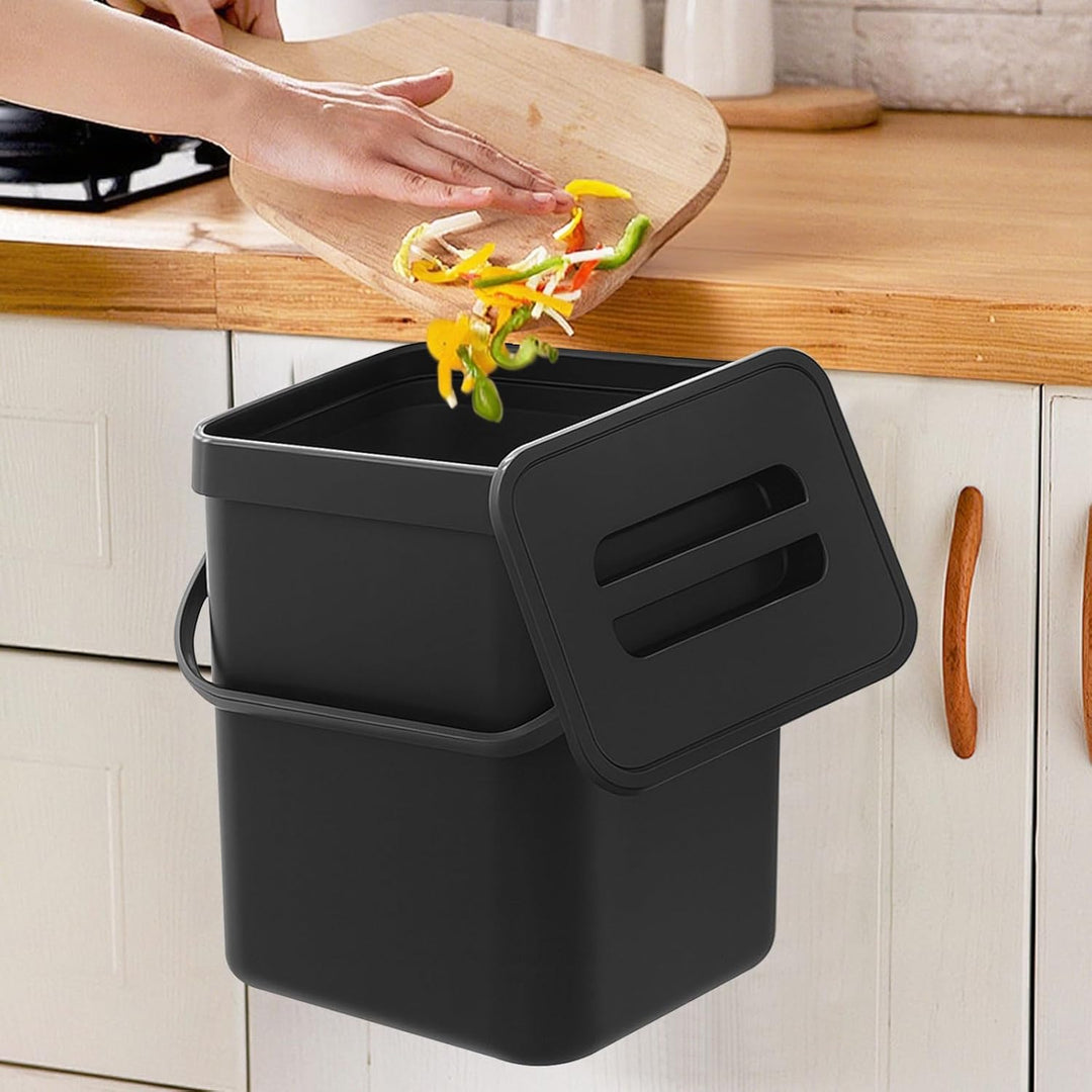 Zyluniy Komposteimer Küche 3L, Biomülleimer Küche Klein, Hängend Biomülleimer, Kleiner Mülleimer für