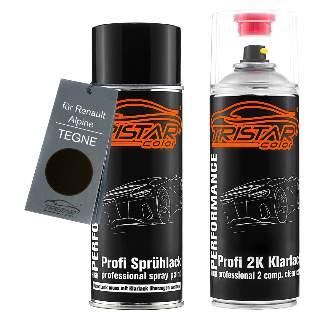 TRISTARcolor Autolack 2K Spraydosen Set für Renault/Alpine TEGNE Noir Etoile Nacre Basislack 2 Kompo