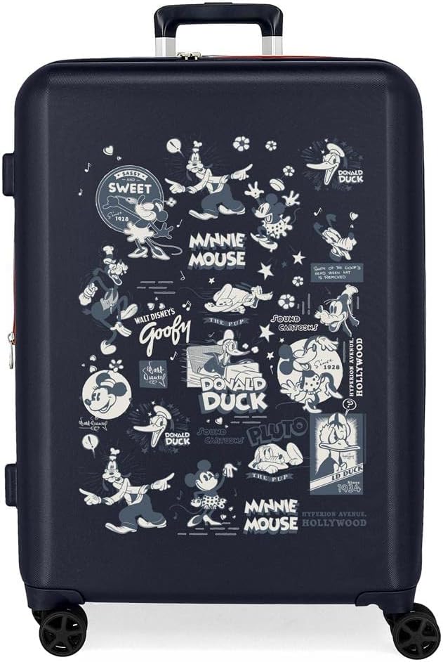 Disney 100 Special Shine Mickey Comic Mittelgrosser Koffer, Blau, 48 x 70 x 26 cm, starres ABS, inte