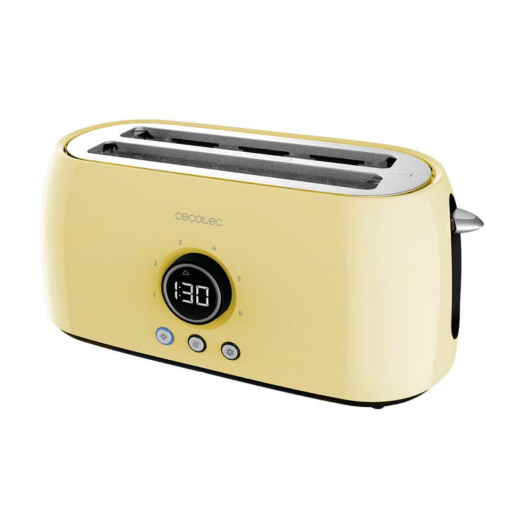 Cecotec Digitaler Toaster ClassicToast 15000 Yellow Extra Double, 1500 W, Kapazität für 4 Scheiben B