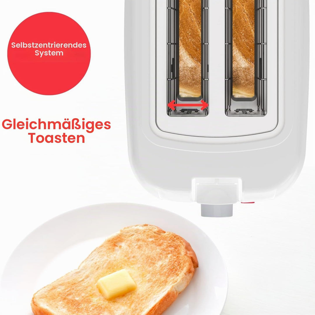 Solac - Mini-Toaster Buon Giorno 750W | 2 Schlitze für Toastbrot | 6-stufiger Bräunungsregler | Selb