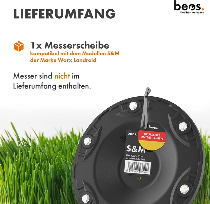 BEOS® PREMIUM Mähroboter Tuning-Messerteller für 6x Klingen - glasfaserverstärkte Messerscheibe - Dr