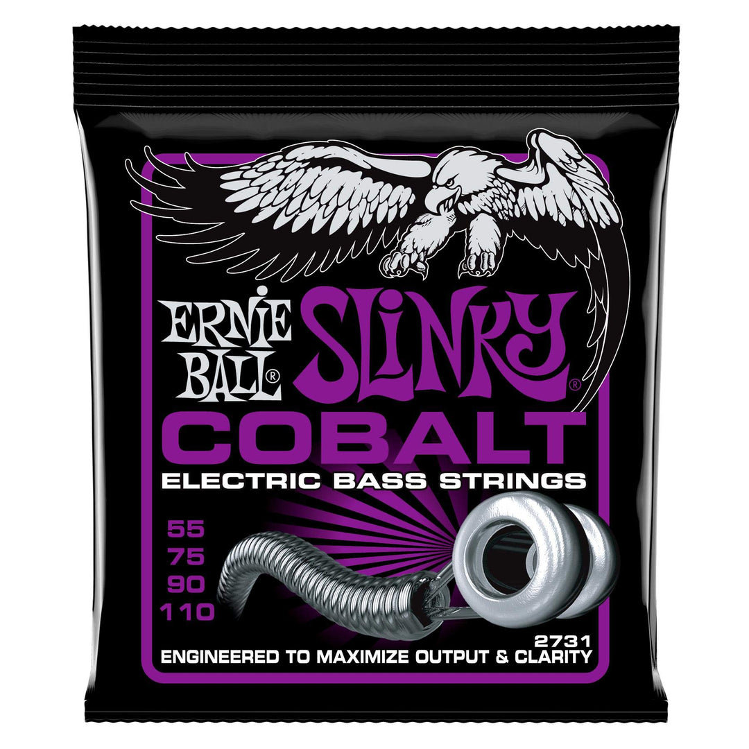 Ernie Ball Power Slinky Cobalt E-Bass-Saiten, Stärke 55–110 Power (55-110) 4-Saiter, Power (55-110)