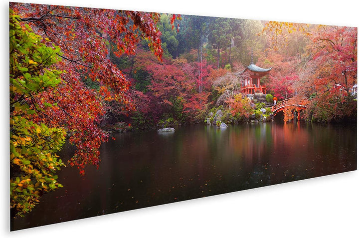 islandburner Bild auf Leinwand Daigo Ji Tempel Herbst Panorama Blick Bunt Ahornbäume Kyoto Japan Bil