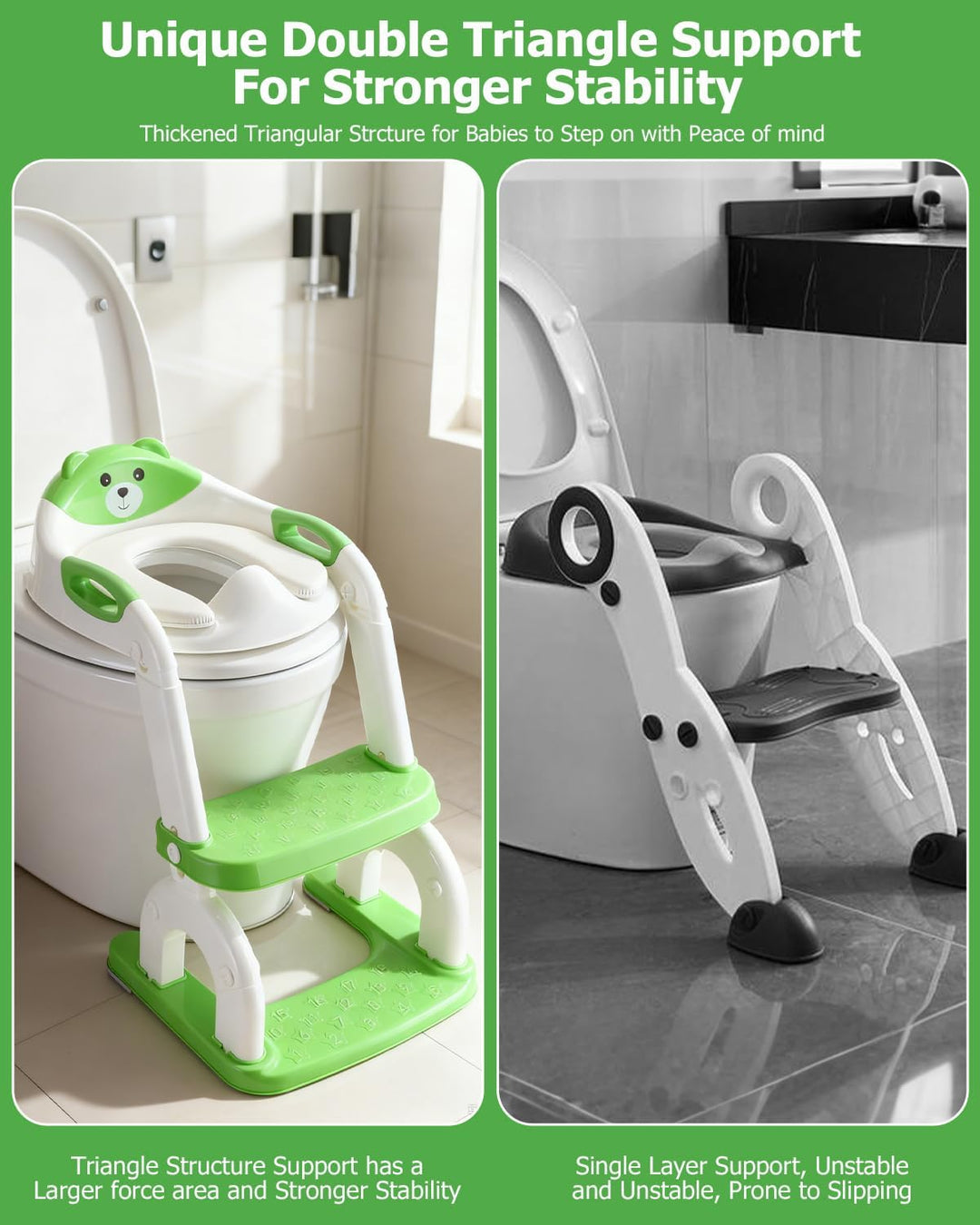 2-in-1 Toilettensitz Kinder mit Treppe, Upgraded WC Aufsatz für Kinder für Jungen und Mädchen, Toile