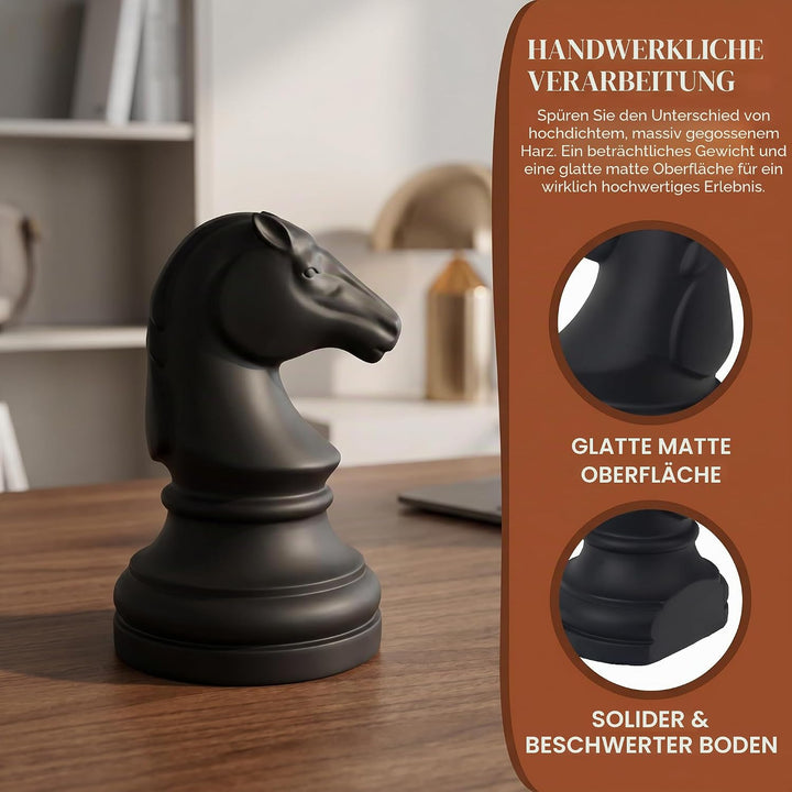Dekorative Buchstützen, Schach-Buchstützen, Schwarze Buchstützen, einzigartige Buchstützen, Dekorati