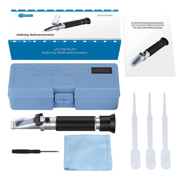 AUTOUTLET Salzgehalt Refraktometer Mit Automatischer Temperaturausgleichung, Hydrometer 0-100 PPT &
