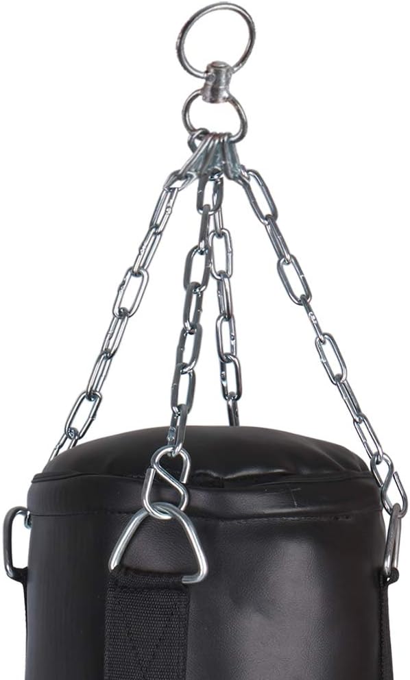 BAY® BOXSACK SOLO FIGHTER 9 Kilo ca. 80 x 28 cm gefüllt mit Stahl Kette, LEDER - PU, Drehwirbel, für