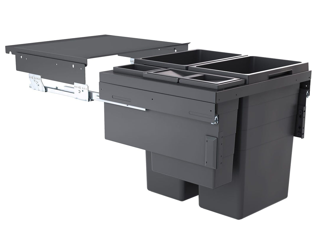 Hailo Abfallsammler 3619771 | 4fach Euro-Cargo Mülleimerauszug | für 60 cm Unterschrank Breite | Aus