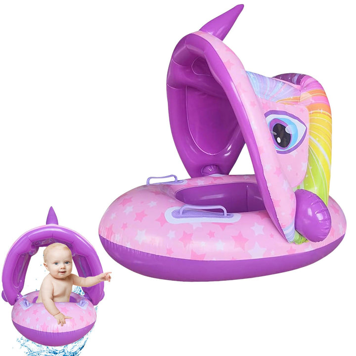 Aufblasbarer Schwimmring, Baby Pool Schwimmring, Schwimmring Baby mit Abnehmbarem Sonnendach, Baby S