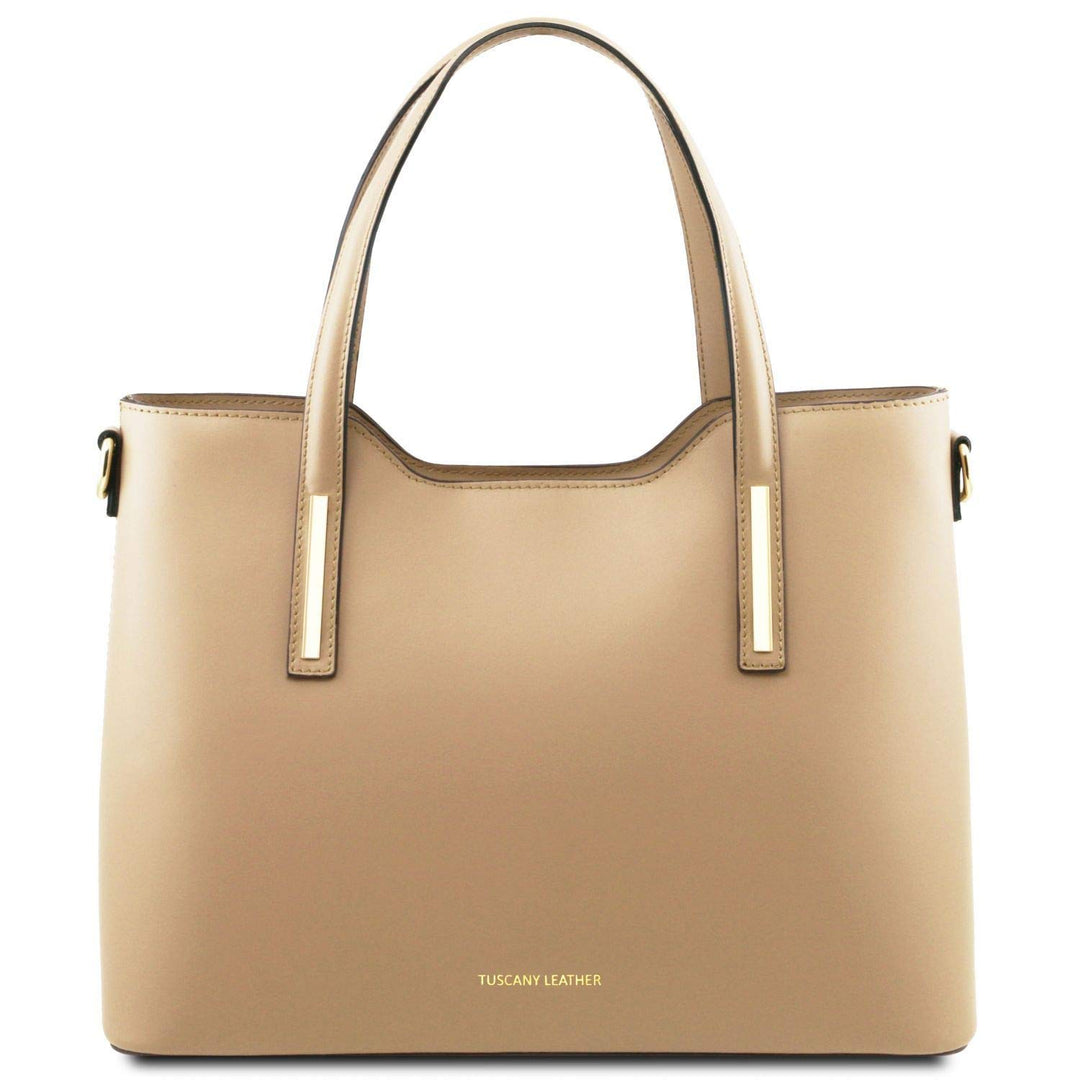 Tuscany Leather Olimpia Shopping Tasche aus Leder Champagne, Champagne