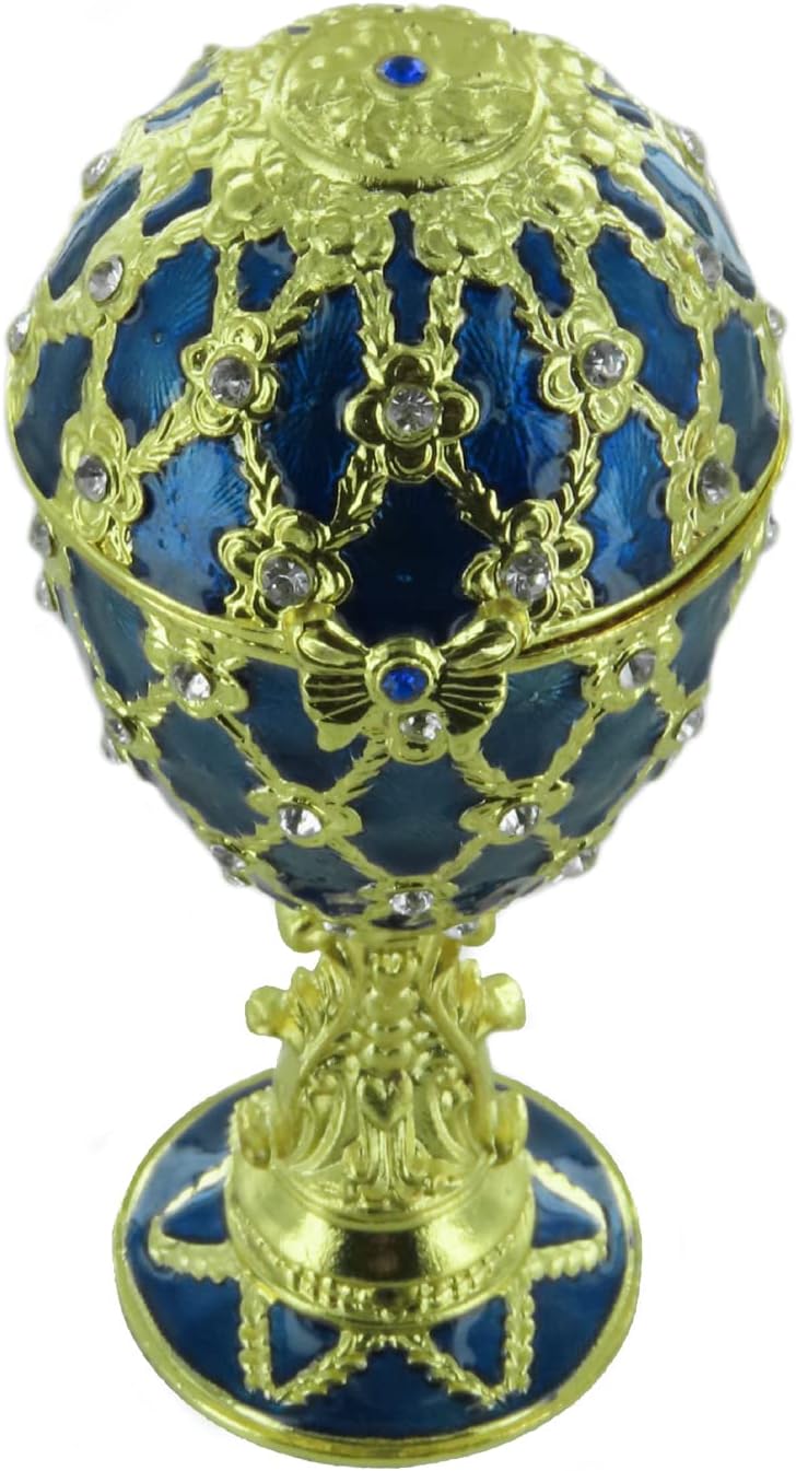 Lutèce Créations Musikalisches Ei/Schmuckei im Fabergé-Stil aus Metall mit Spieluhr, Vergoldungen, S