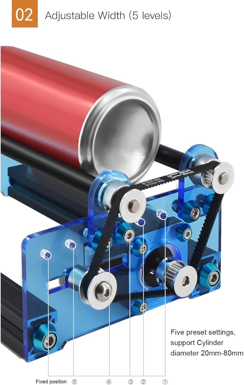 Fafeicy Rotationswalzen-Gravurmodul für Zylindrische Objekte, Lasergravur-Zubehör für LaserGRBL, Lig