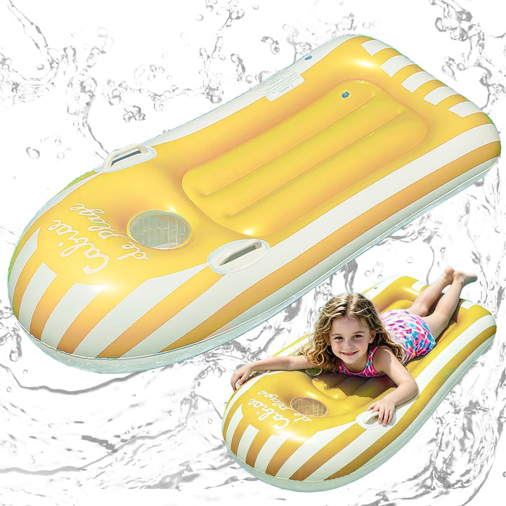 Schwimmbrett Bodyboard Aufblasbar, Shyllin Surfbrett Bodyboard mit Griffen, Schwimmhilfe Aufblasbar
