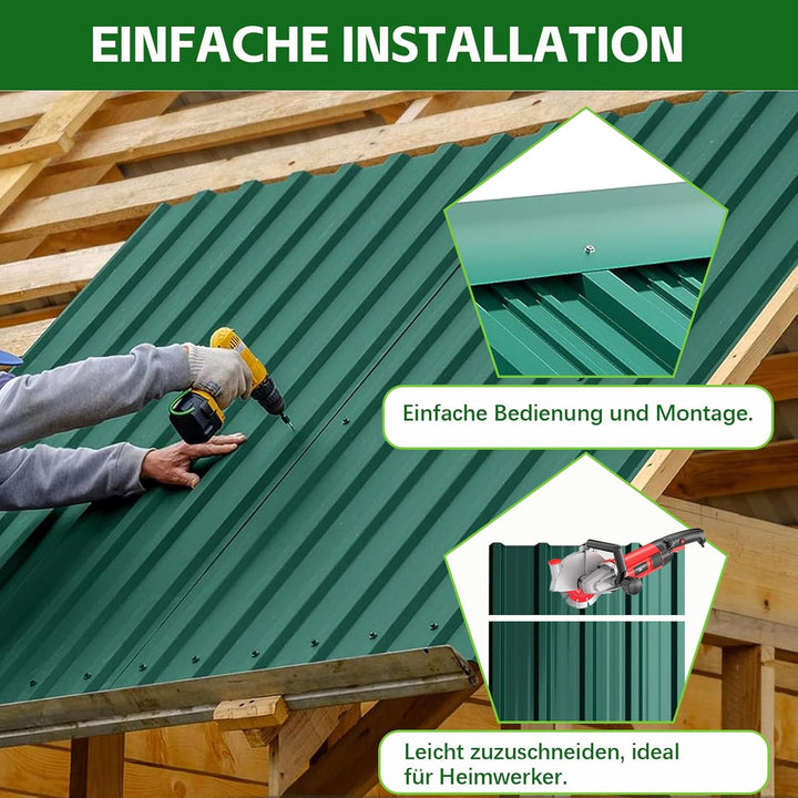 Profilblech Trapezblech 24er Set, 115×45 cm (12,42 m²), Wetterfest Rostresistent Verzinkte Wellblech