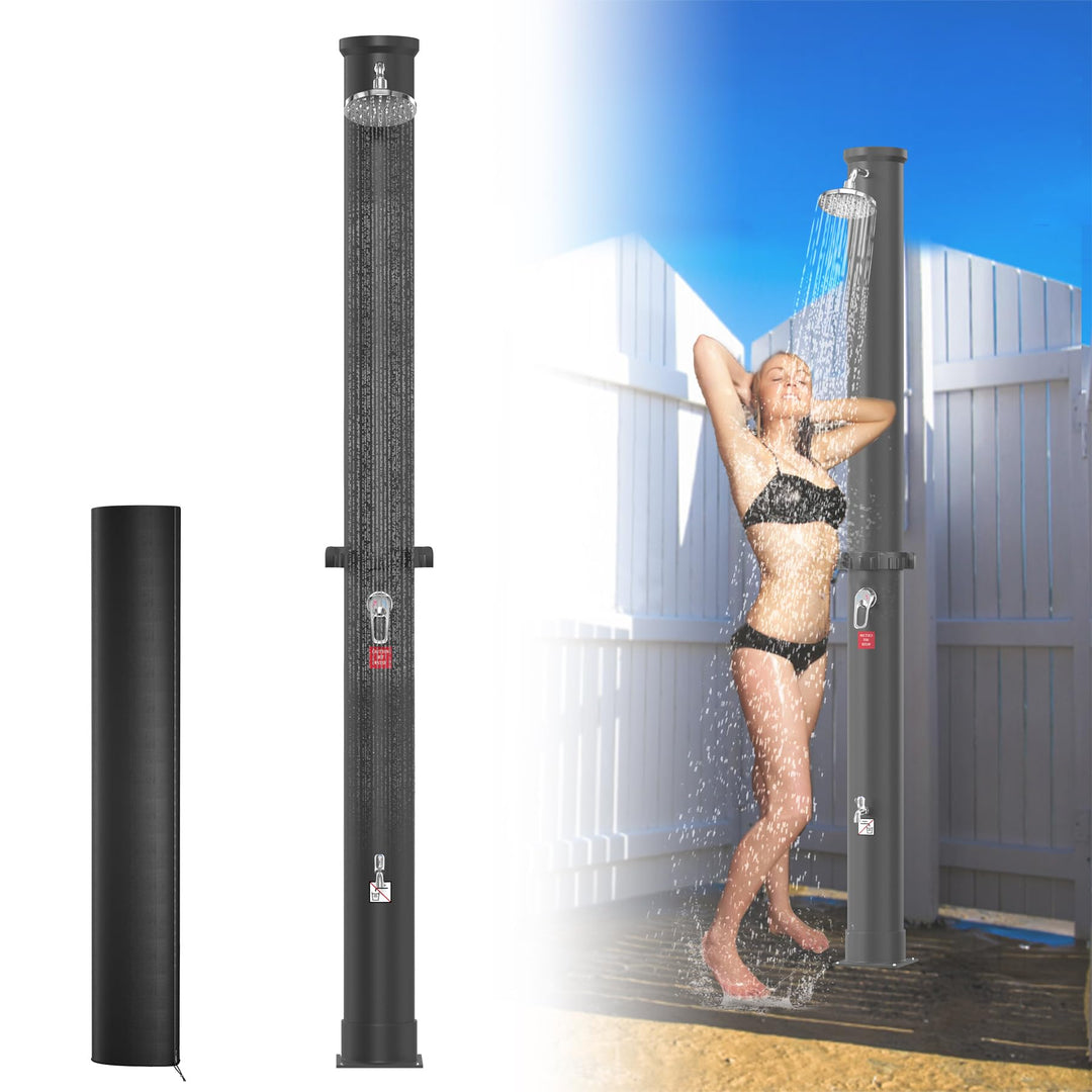 Froadp 35L Solar Gartendusche System Wassertemperatur bis 60℃ Solardusche mit 180° Drehbarer Regendu