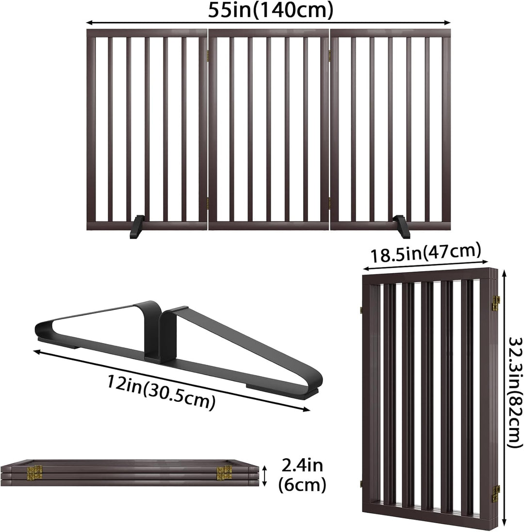 Freistehendes Hundegitter, Faltbares Hundebarriere für Tür,Treppen,Flur,Küche &amp; Schlafzimmer, Freist