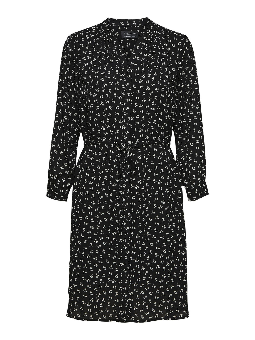 NAME IT Damen Slfdamina 7/8 Aop Dress B Noos, 34 Black/Aop:flower Aop