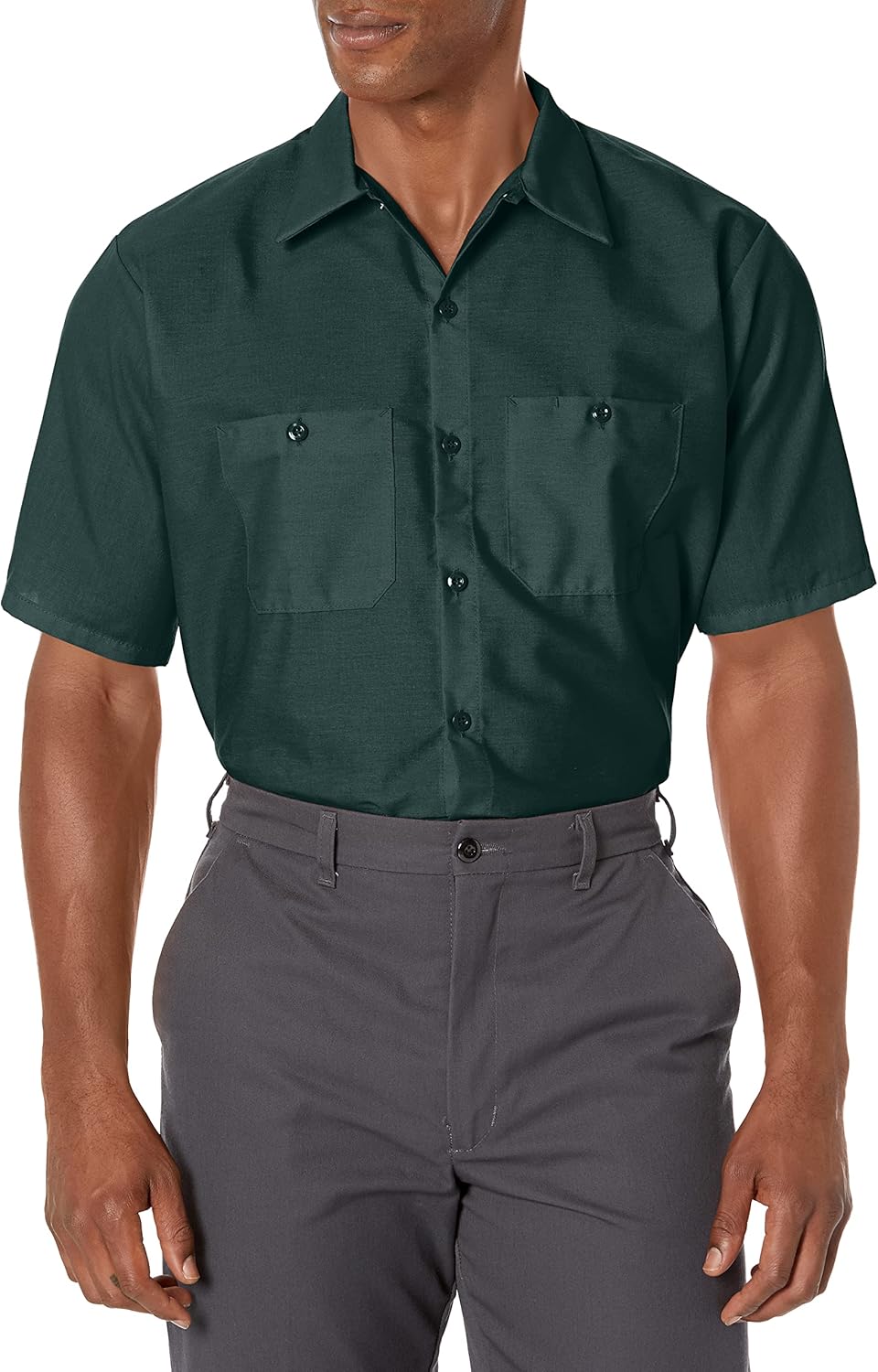 Red Kap Herren Men's Short Sleeve Industrial Work Shirt Work Utility Hemd (1er Pack) L Fichtengrün,