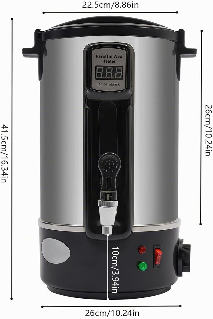 WEIGR Wachsschmelzer für Kerzen 12L Elektrisch Wachsschmelztopf aus Edelstahl 1100W mit LED-Digitala