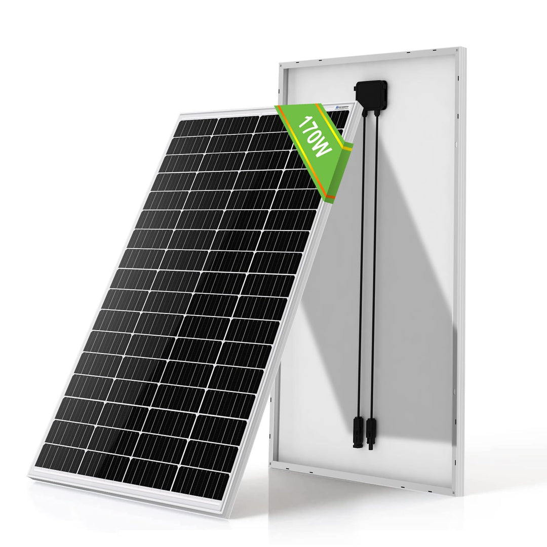 ECO-WORTHY Monokristallines Solarmodul, 170W Solarpanel 12V Ideal zum Laden von 12V Batterien für Wo