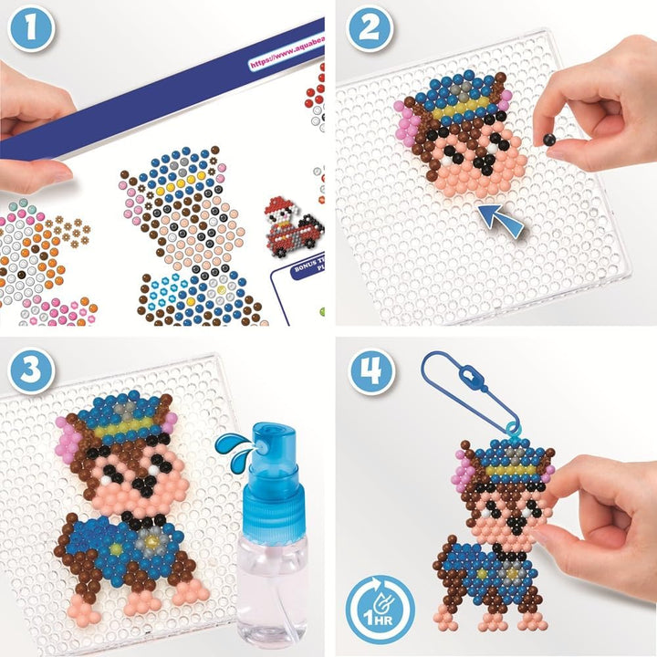 Aquabeads 35125 Paw Patrol Schlüsselanhänger Bastelset, Wasserperlen Kreativset mit Paw Patrol Chara