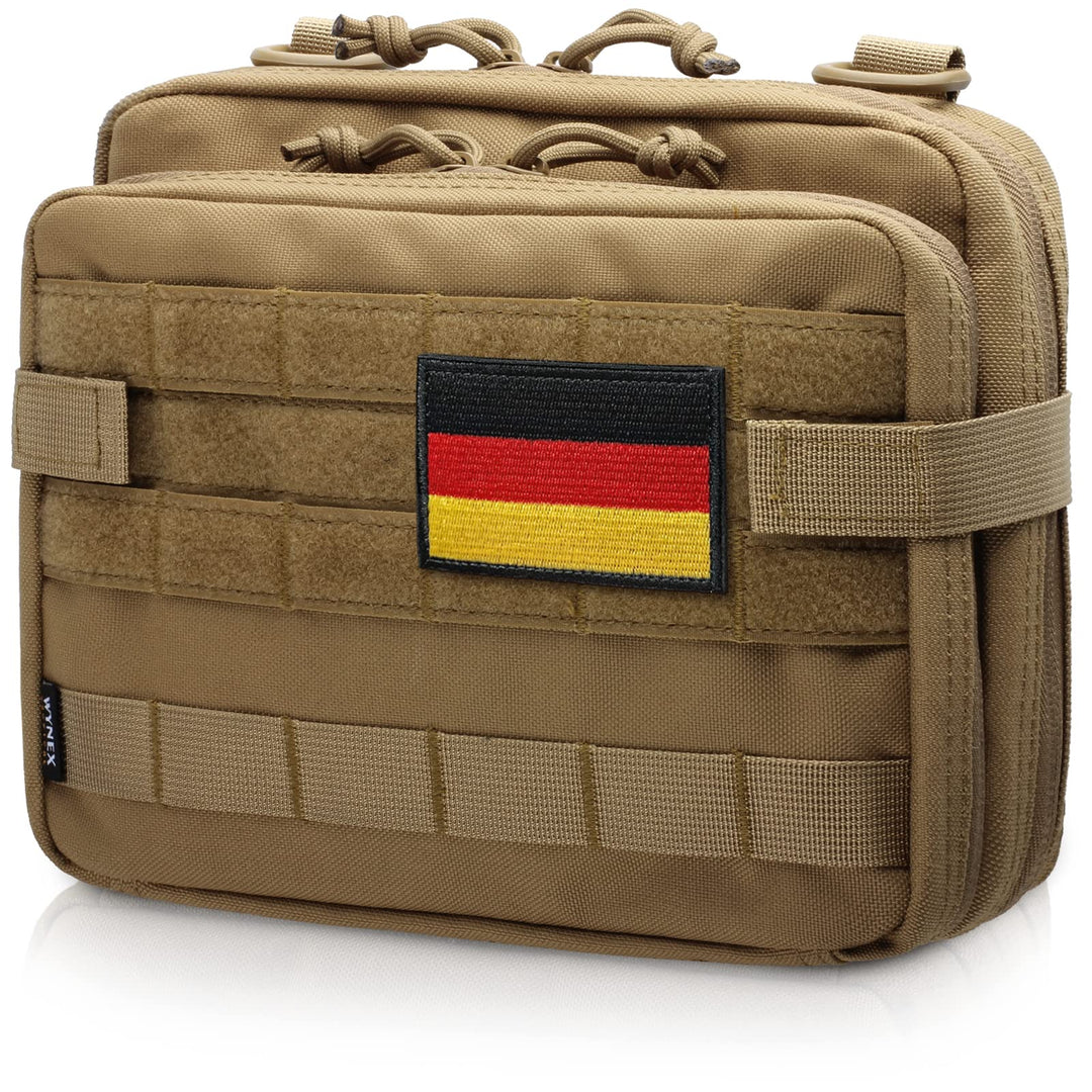 WYNEX Tactical Large Admin Pouch im Double Layer Design, Molle EDC EMT Utility Pouch mit Map Sleeve