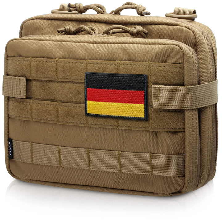 WYNEX Tactical Large Admin Pouch im Double Layer Design, Molle EDC EMT Utility Pouch mit Map Sleeve