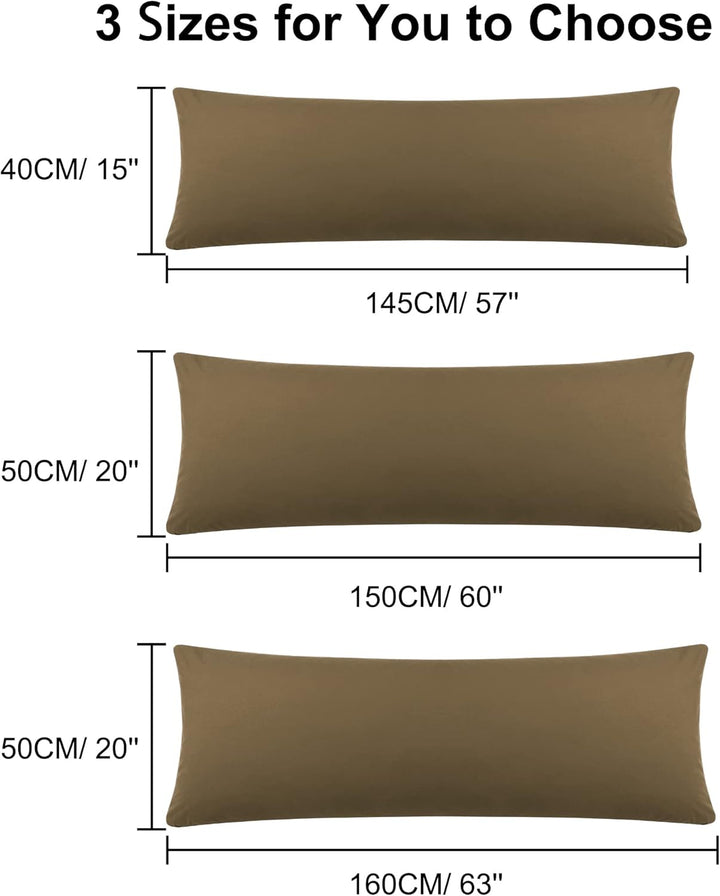 PiccoCasa 2er Set Kissenbezug 50x160 cm Seitenschläferkissen Bezug Kopfkissenbezug lang mit Reissver