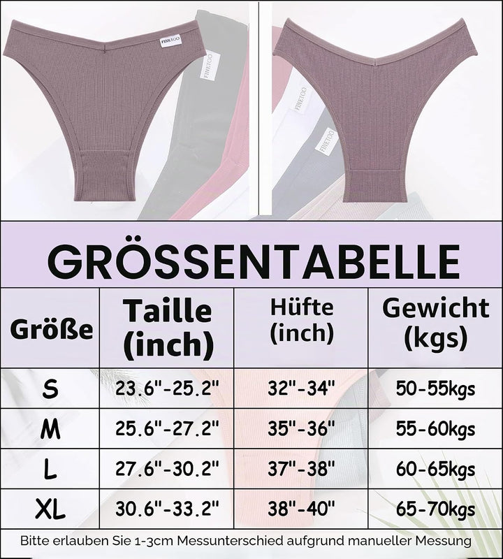 FINETOO 10er Damen Brazilian Slip Bikini Set Sexy Mädchen Baumwoll Unterwäsche Unterhosen Bequem Des