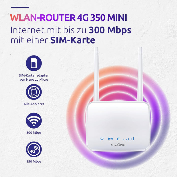 STRONG 4G-LTE-Router 350M - Mobilfunk-Router für stabile Hochgeschwindigkeits-Internetverbindung im