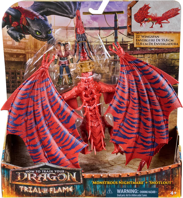 Dreamworks Dragons How to Train Your Dragon, Monstrous Nightmare and Snotlout, Viking Duo Action Fig
